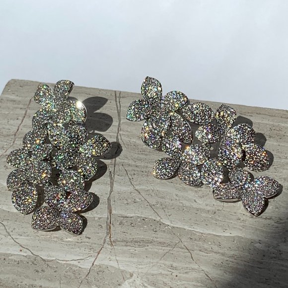 Anthropologie Silver Floral Earrings - Picture 3 of 12